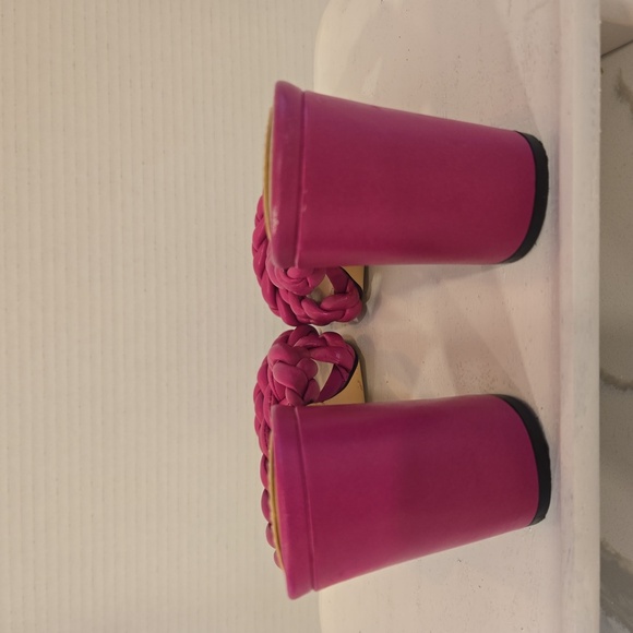 White House Black Market Adalynn Braided Block Heel Mule Sandals Pink Size 8 - Picture 6 of 10